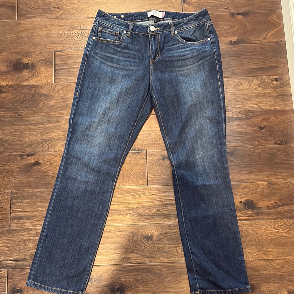 CAbi Blue Straight Leg Jeans Timeless Style